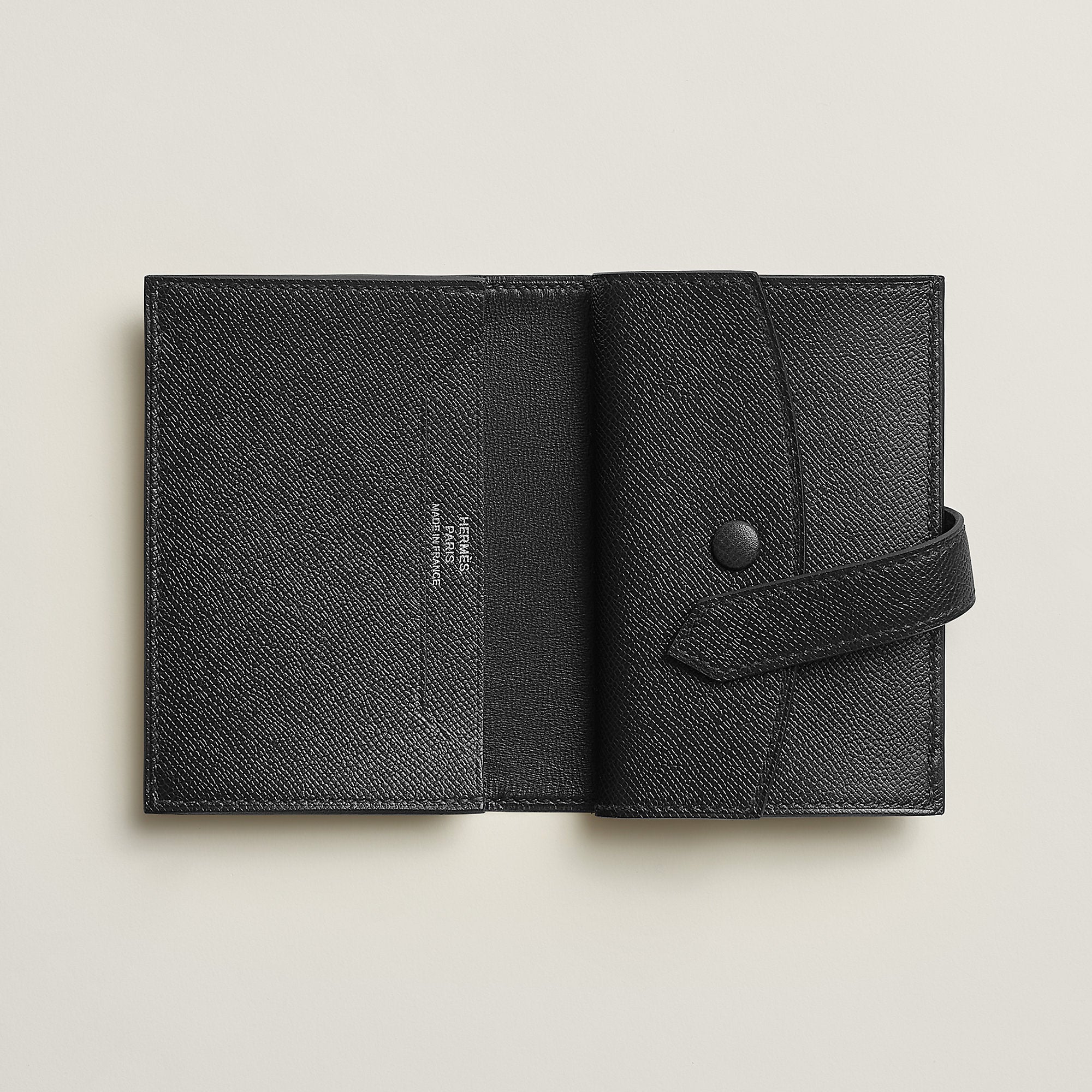 Hermes Bearn Mini Monochrome Wallet Noir