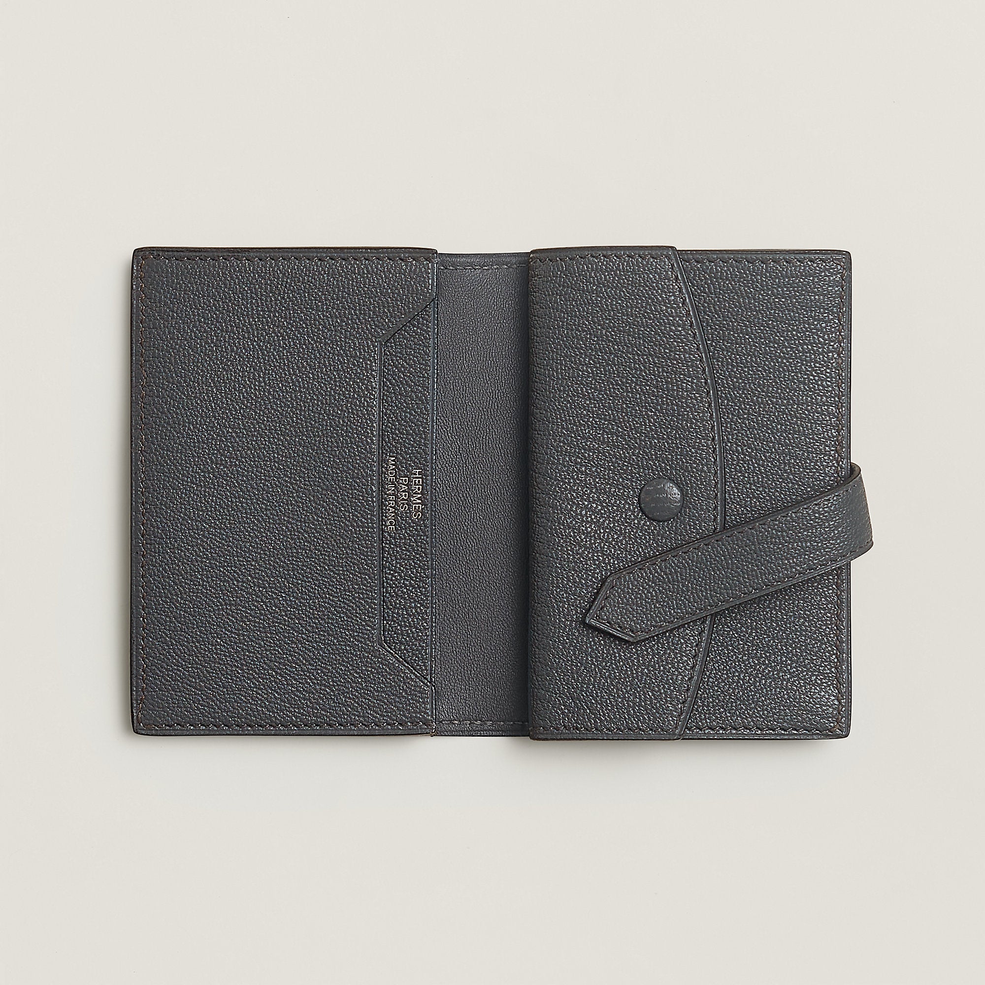 Hermes Bearn Mini Wallet Carbone