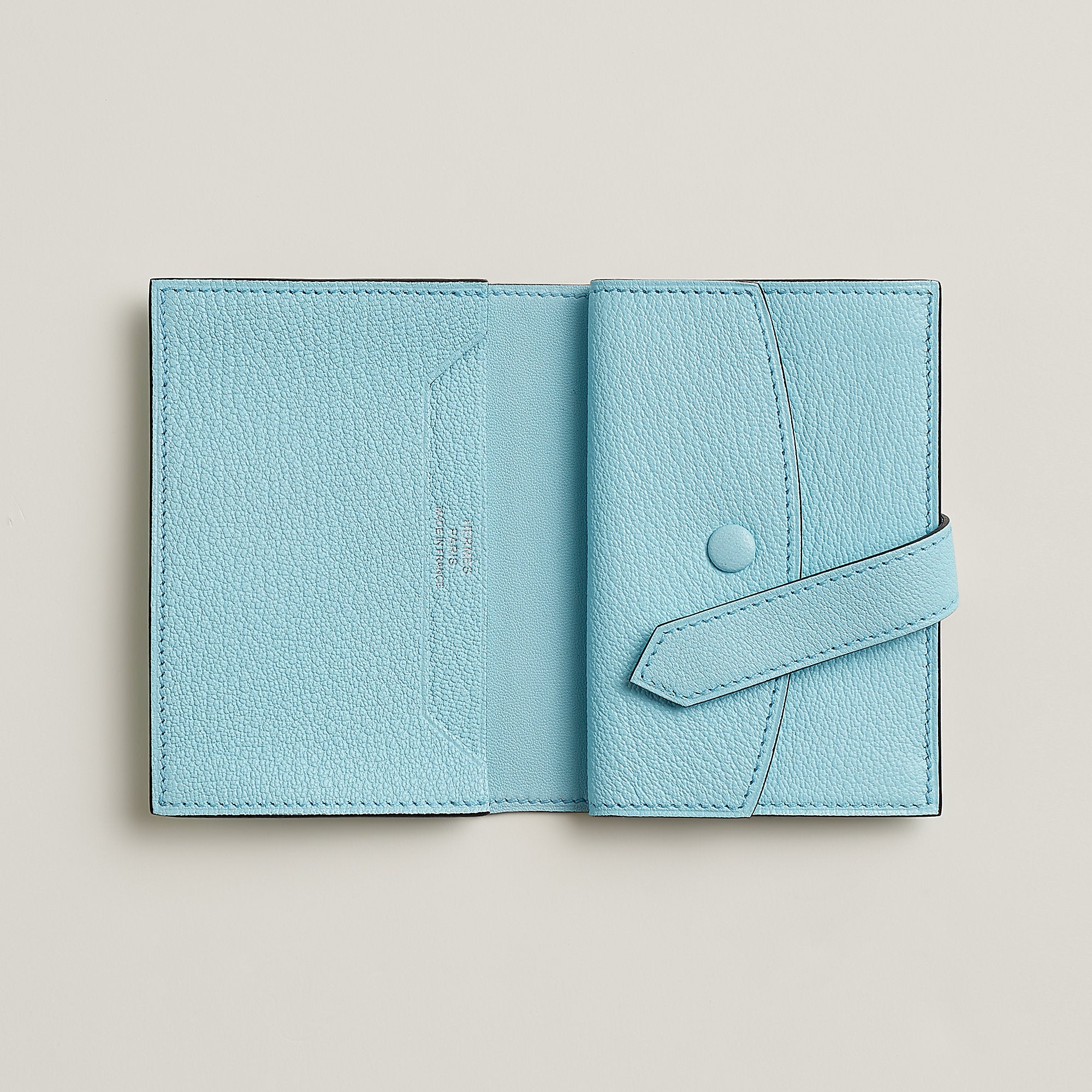 Hermes Bearn Mini Wallet Bleu Zphyr