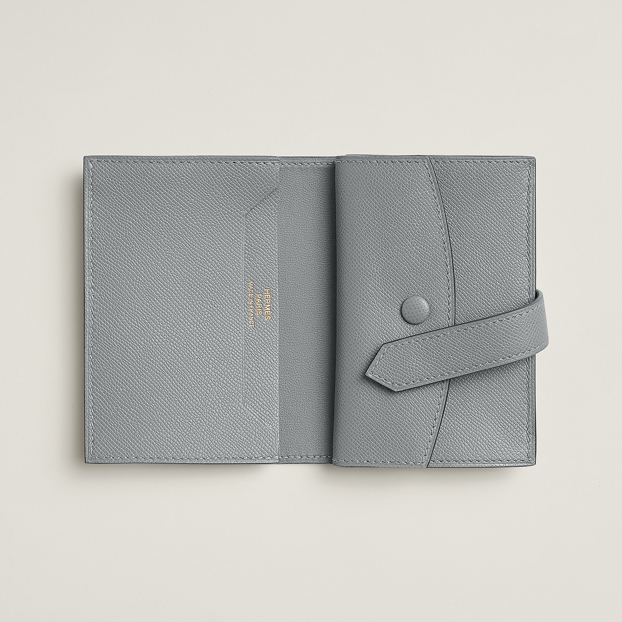 Hermes Bearn Mini Wallet Gris Pantin