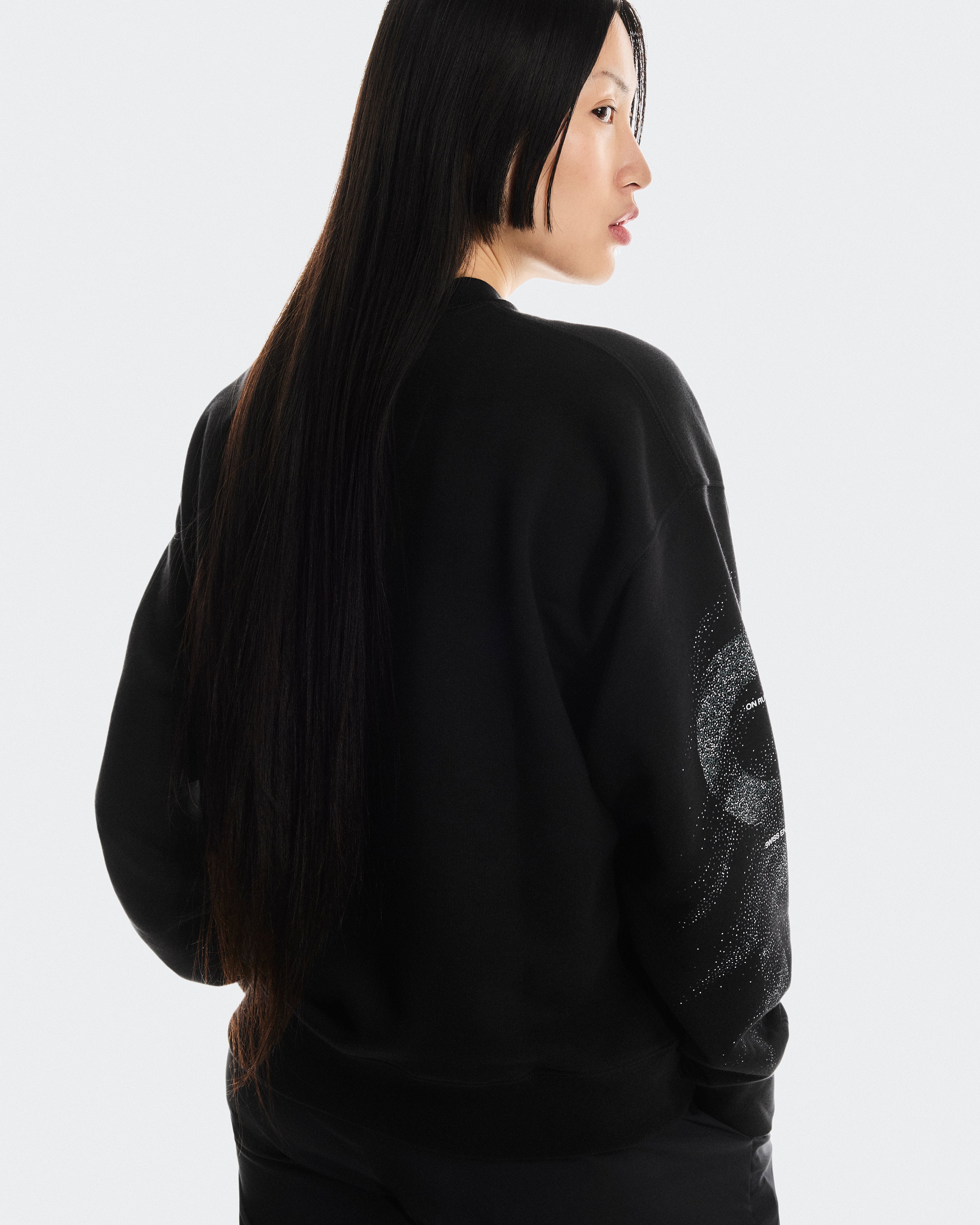 On Club Crew Graphic Black | Olive (Women'S)