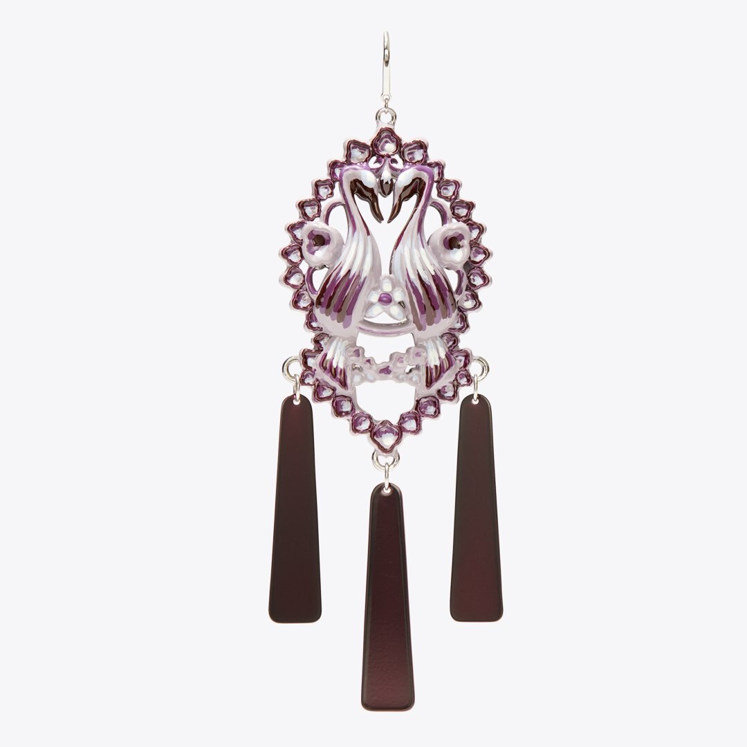 Tory Burch Bird Earrings Tory Silver / Purple