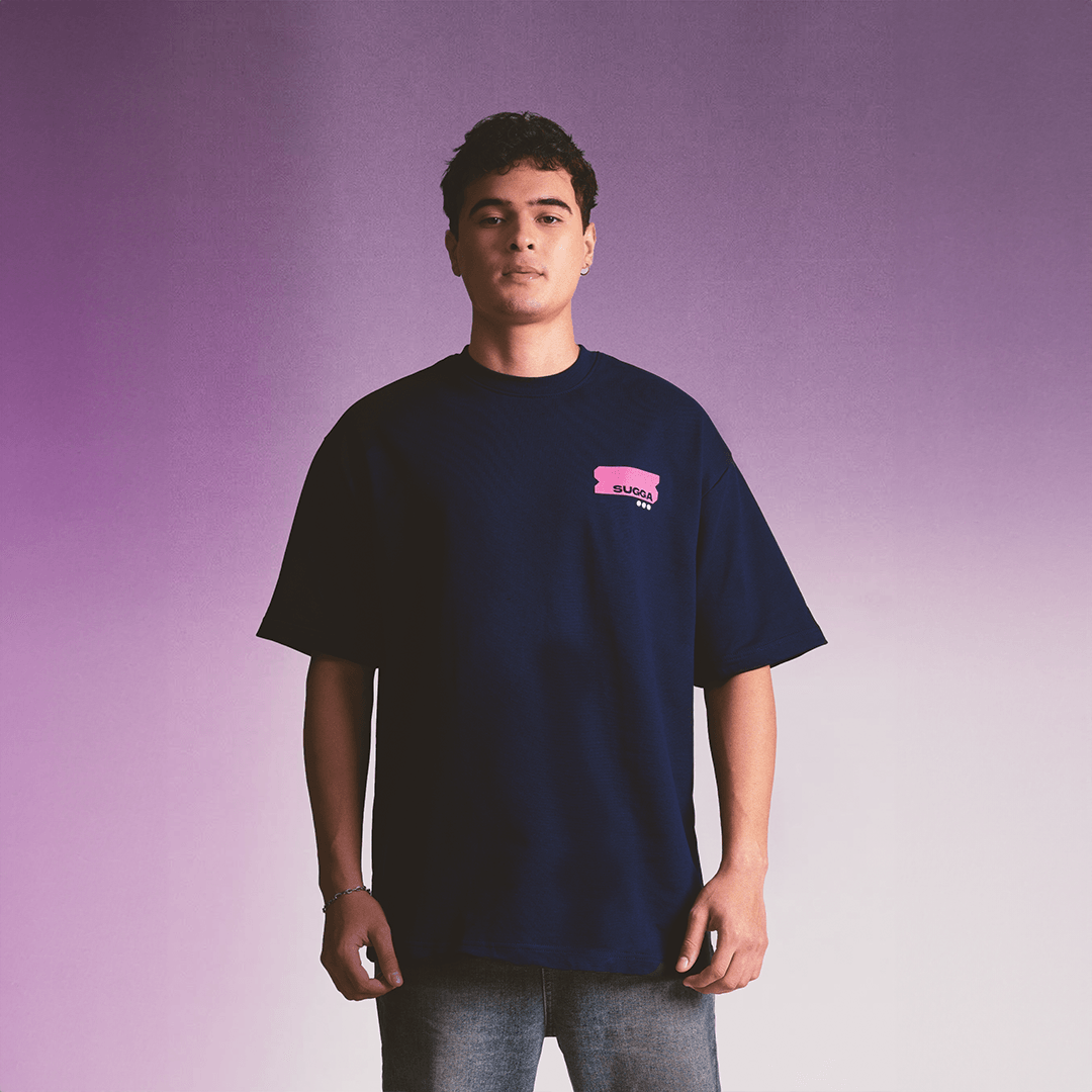 Sugga Stamp Tshirt - Navy Blue Regular Fit