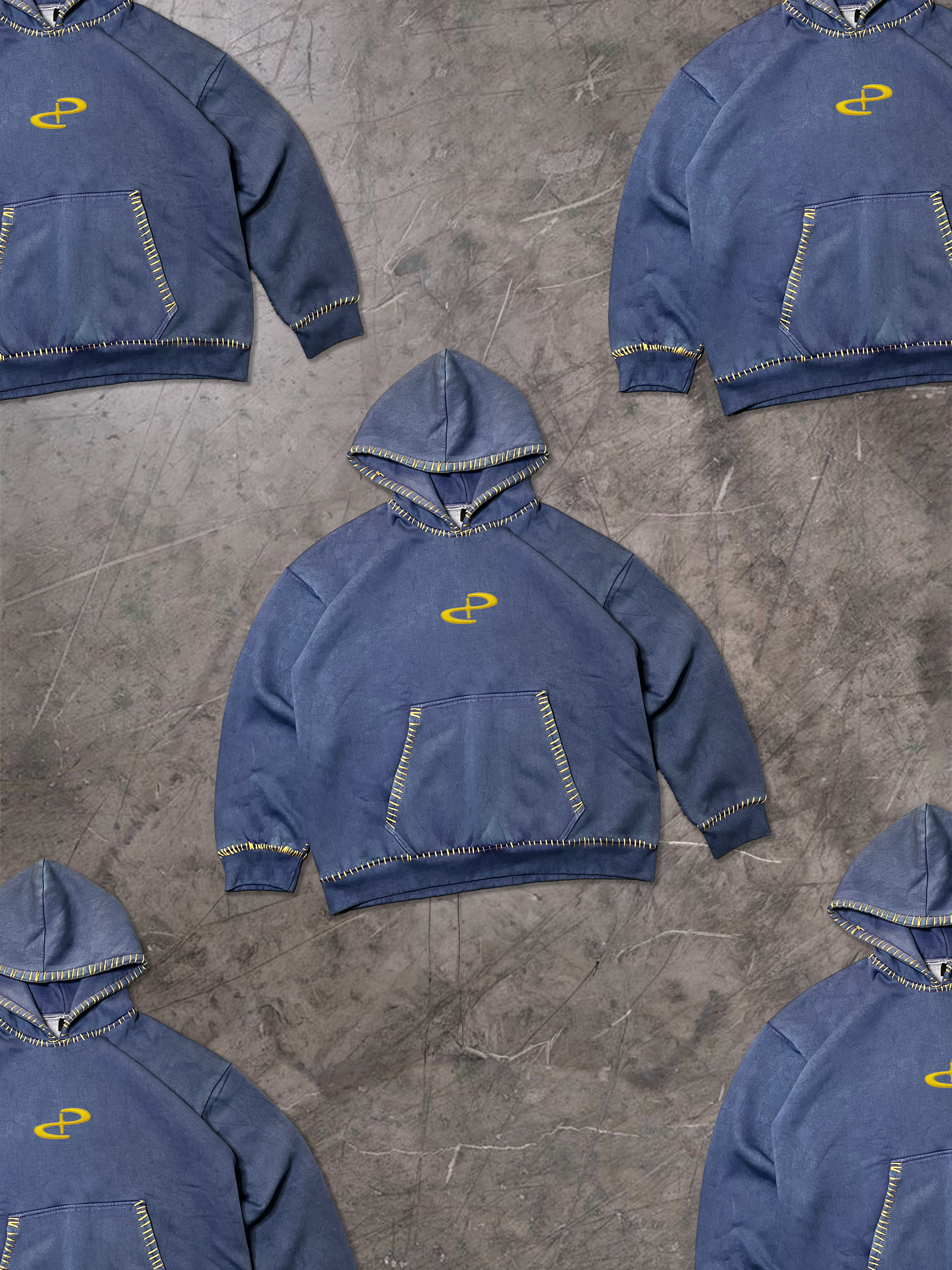 KANTHA INDIGO HOODIE