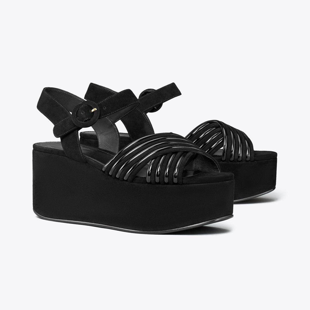 Tory Burch Bombe Cross-Strap Platform Sandal PERFECT BLACK / PERFECT BLACK