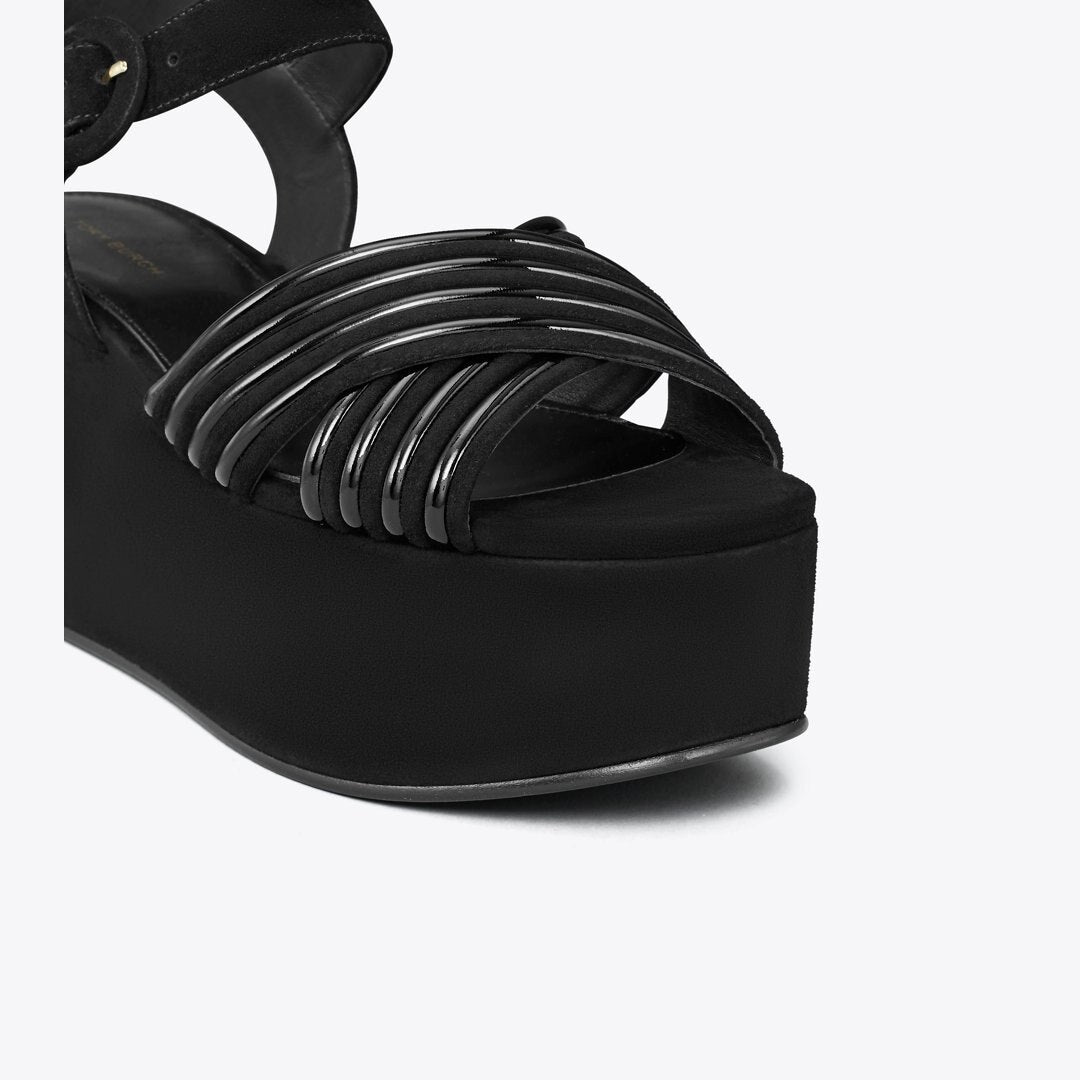 Tory Burch Bombe Cross-Strap Platform Sandal PERFECT BLACK / PERFECT BLACK