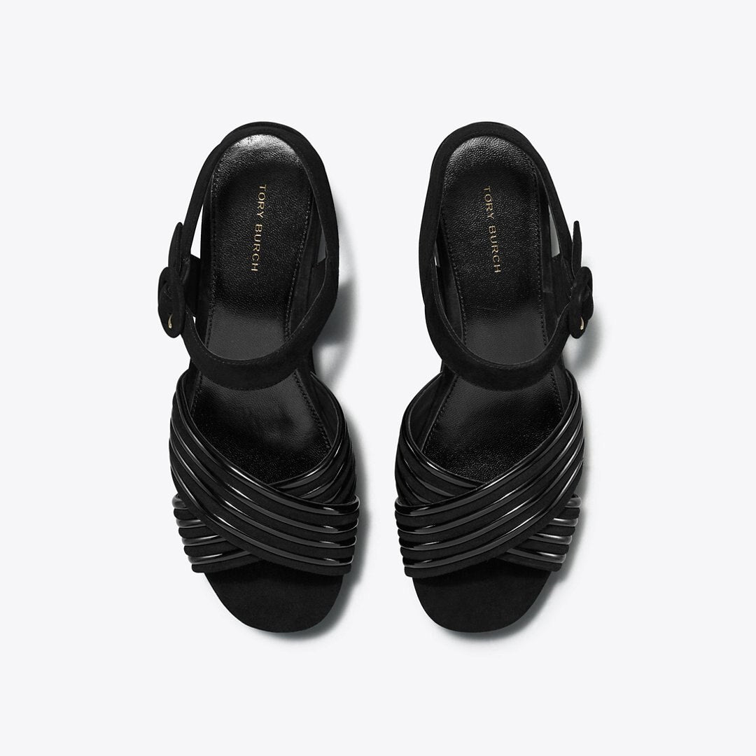Tory Burch Bombe Cross-Strap Platform Sandal PERFECT BLACK / PERFECT BLACK