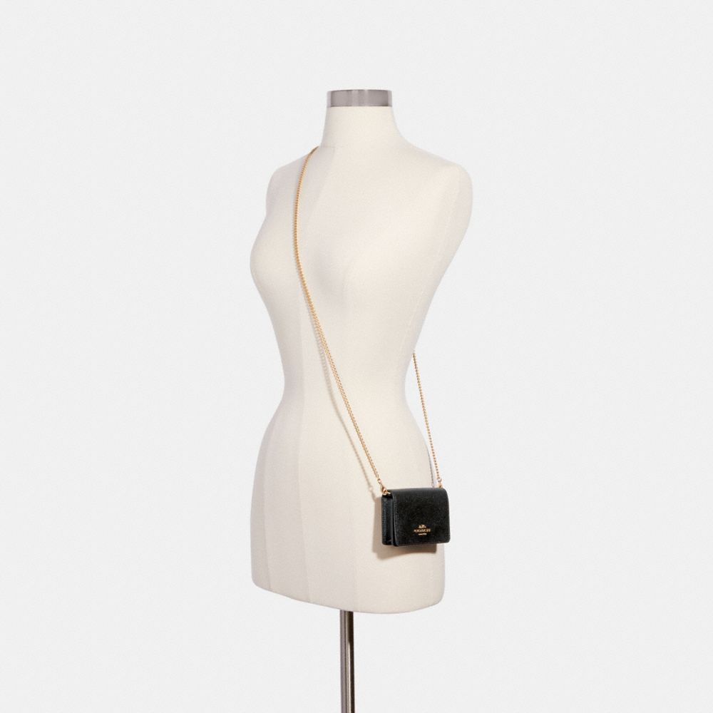 Coach Mini Wallet On A Chain Gold Black