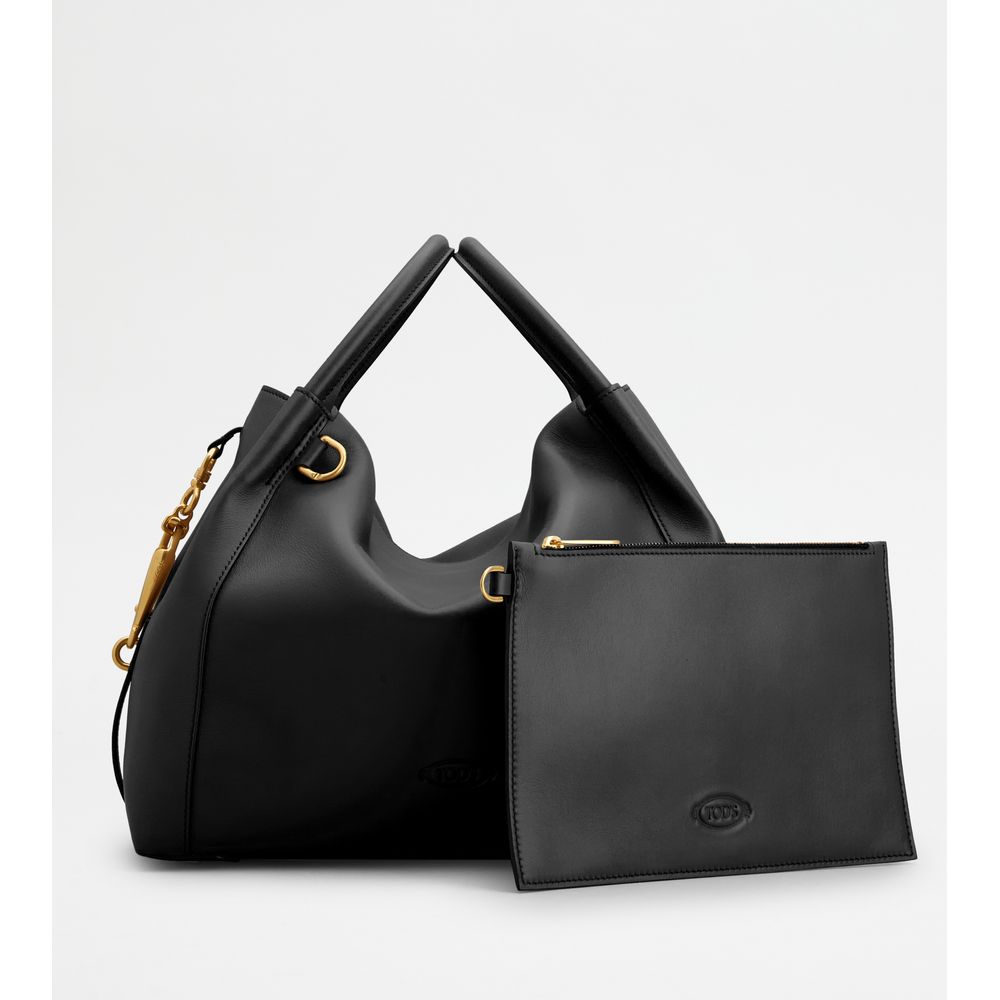 Tods Satchel In Leather Small Black