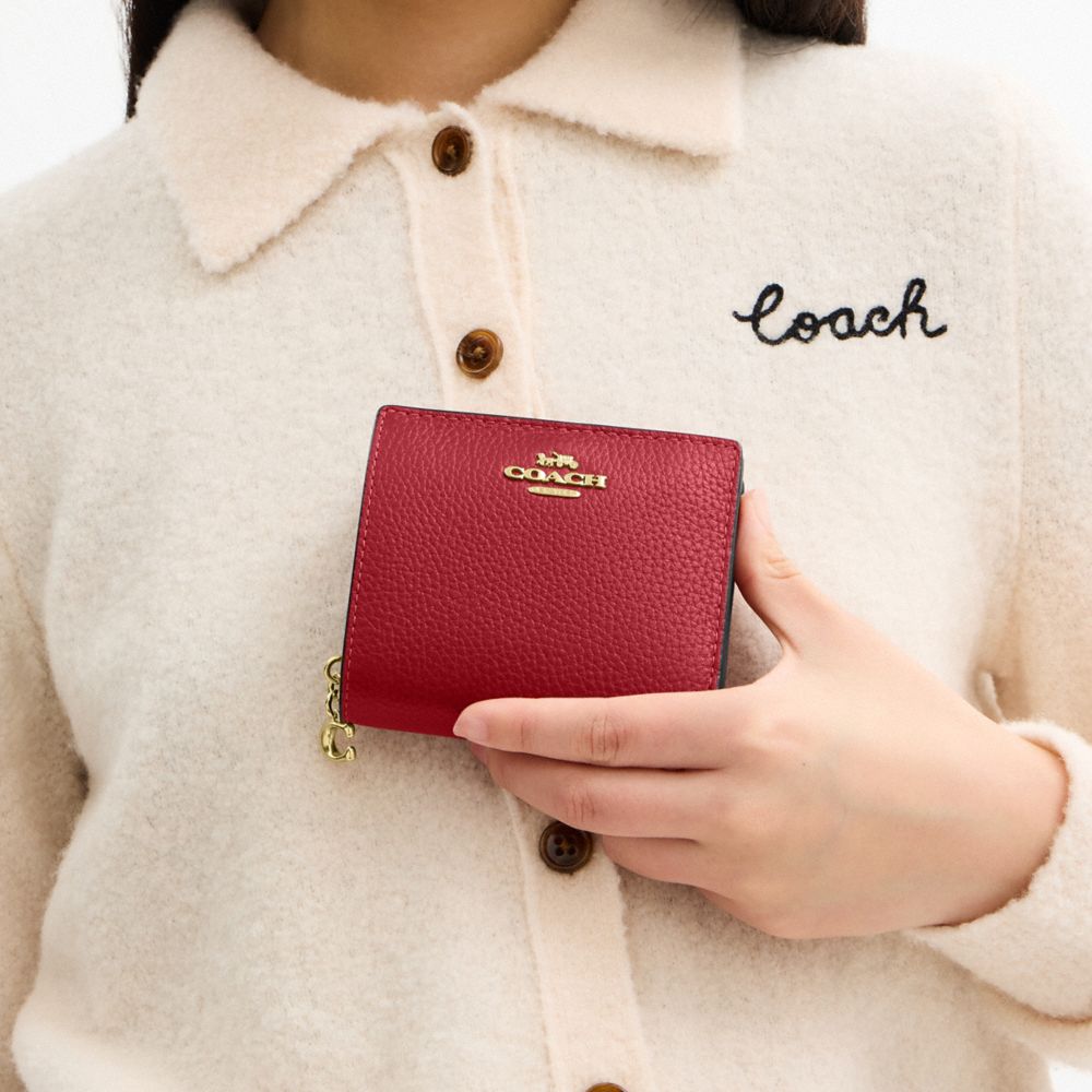 Coach Snap Wallet Gold True Red