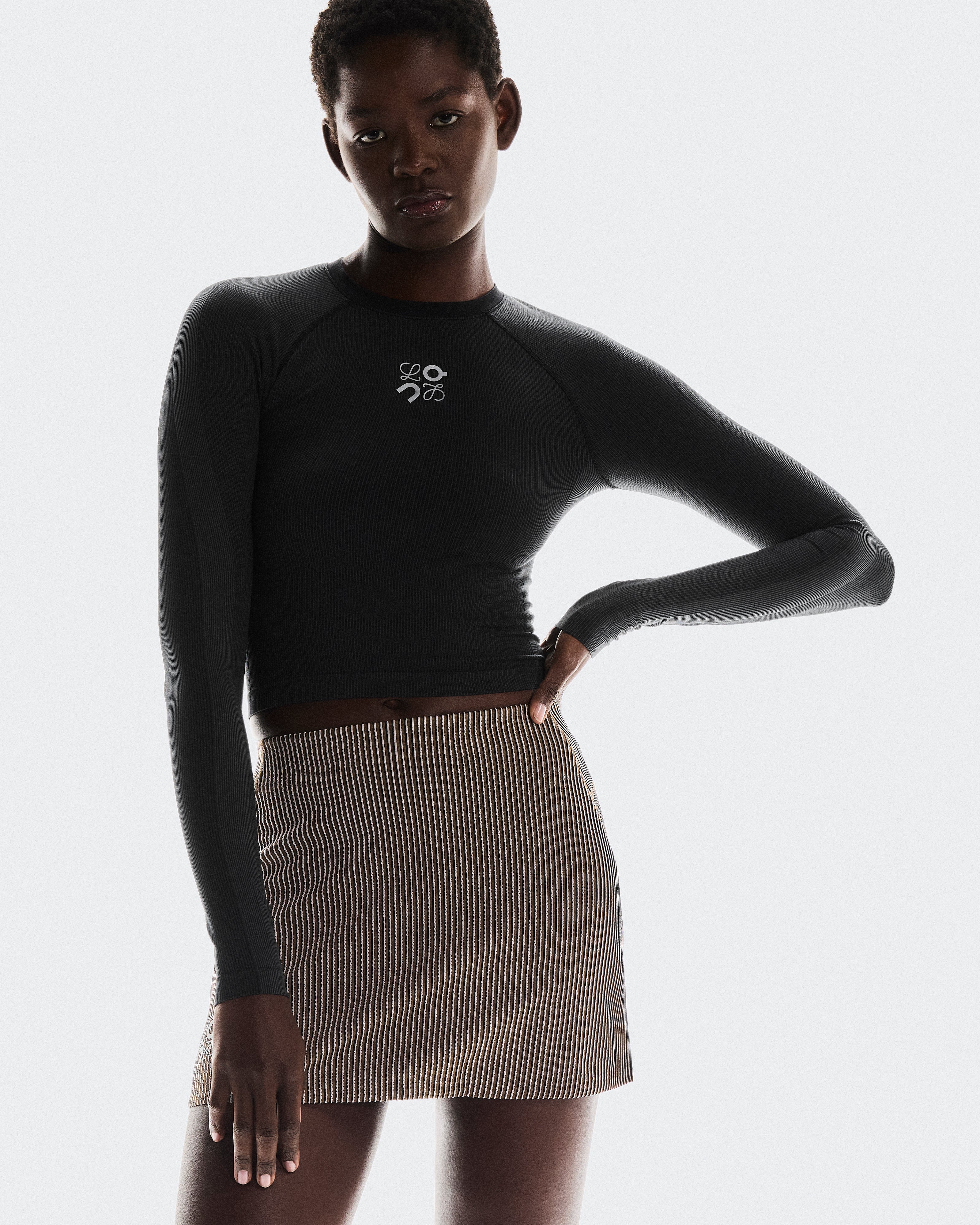 On Ribbed Skirt Loewe Brown | Pink (Women'S)