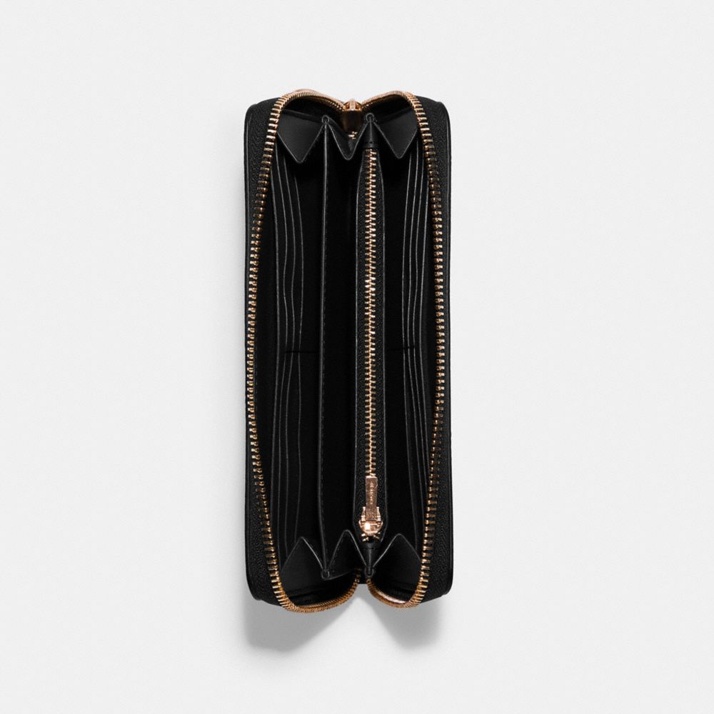 Coach Long Zip Around Wallet Gold/Black