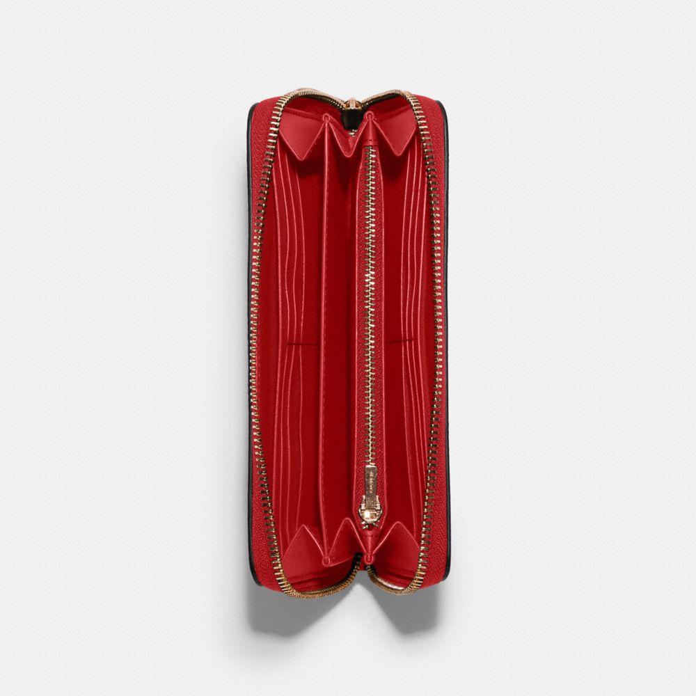Coach Long Zip Around Wallet Gold True Red