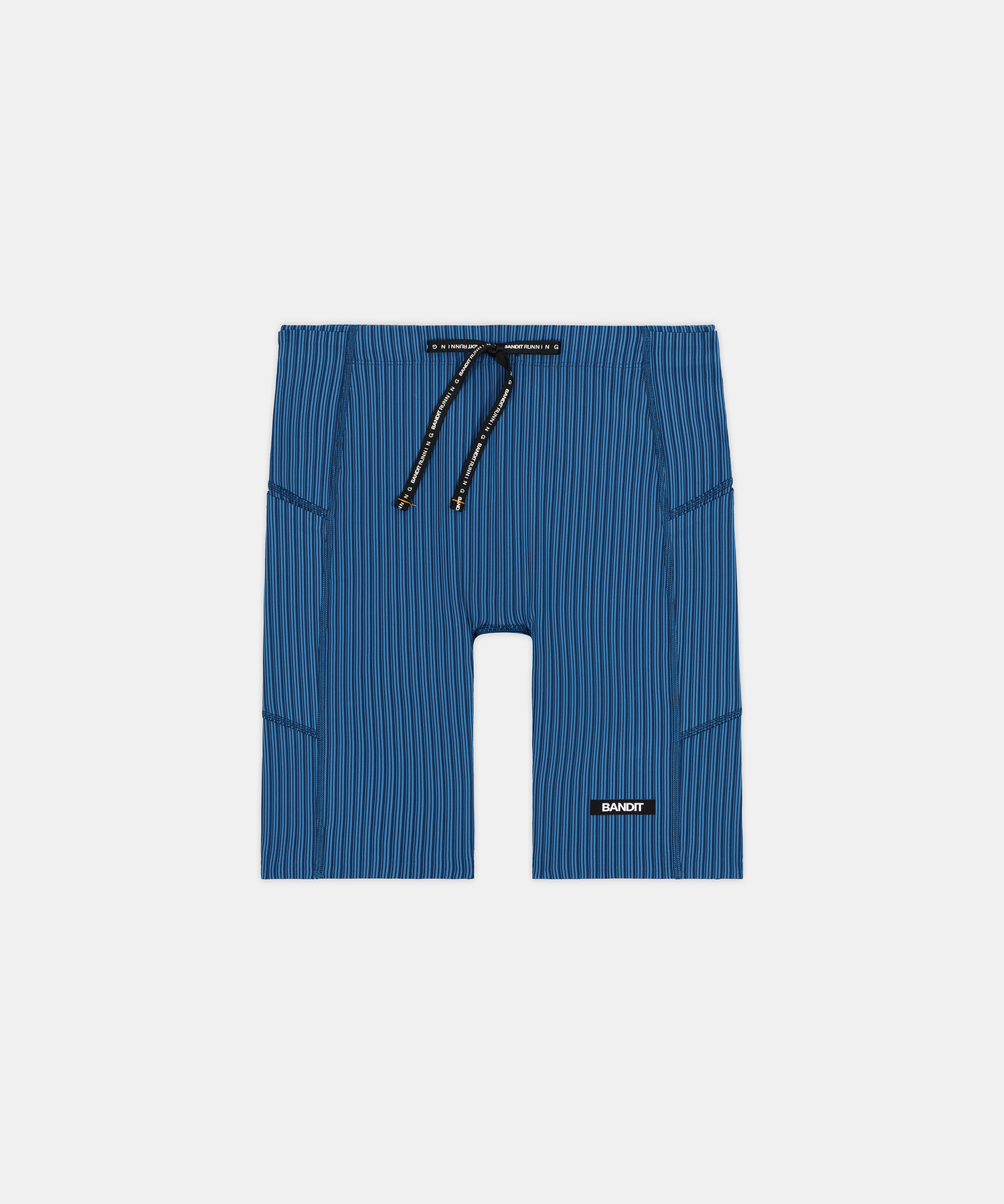 Bandit Mens Striped Cadence 7 Pocket Lined Half Tights Ink Blue Aegean