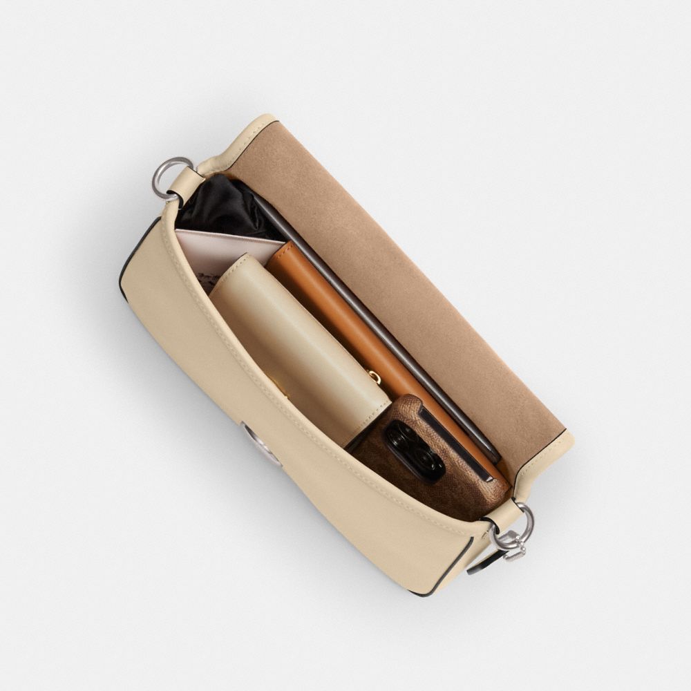 Coach Soft Tabby Shoulder Bag Silver Ivory