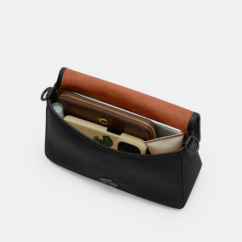 Coach Soft Tabby Shoulder Bag Pewter Black