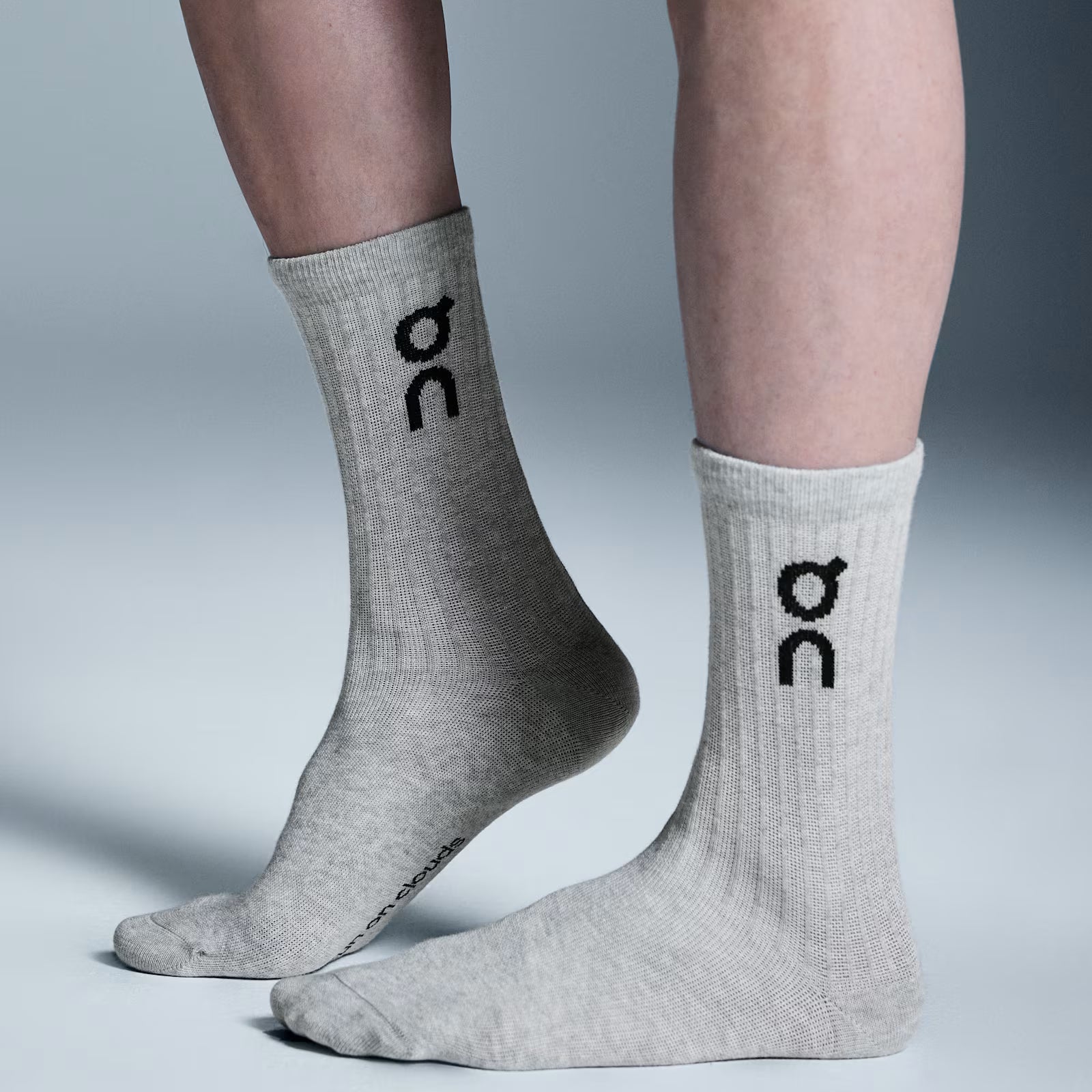 On Logo Sock High 3P Heather Gray