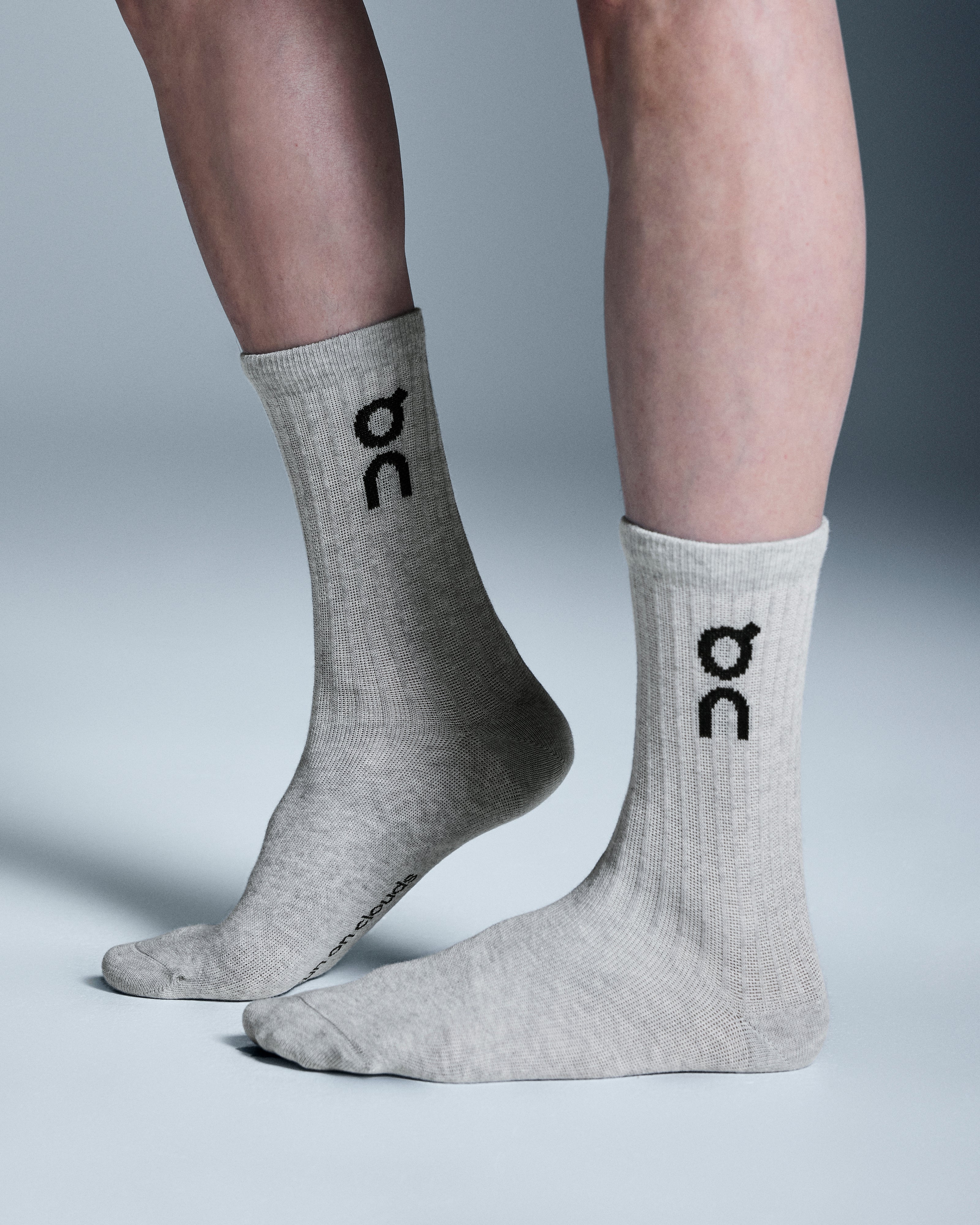 On Logo Sock High 3P Heather Gray