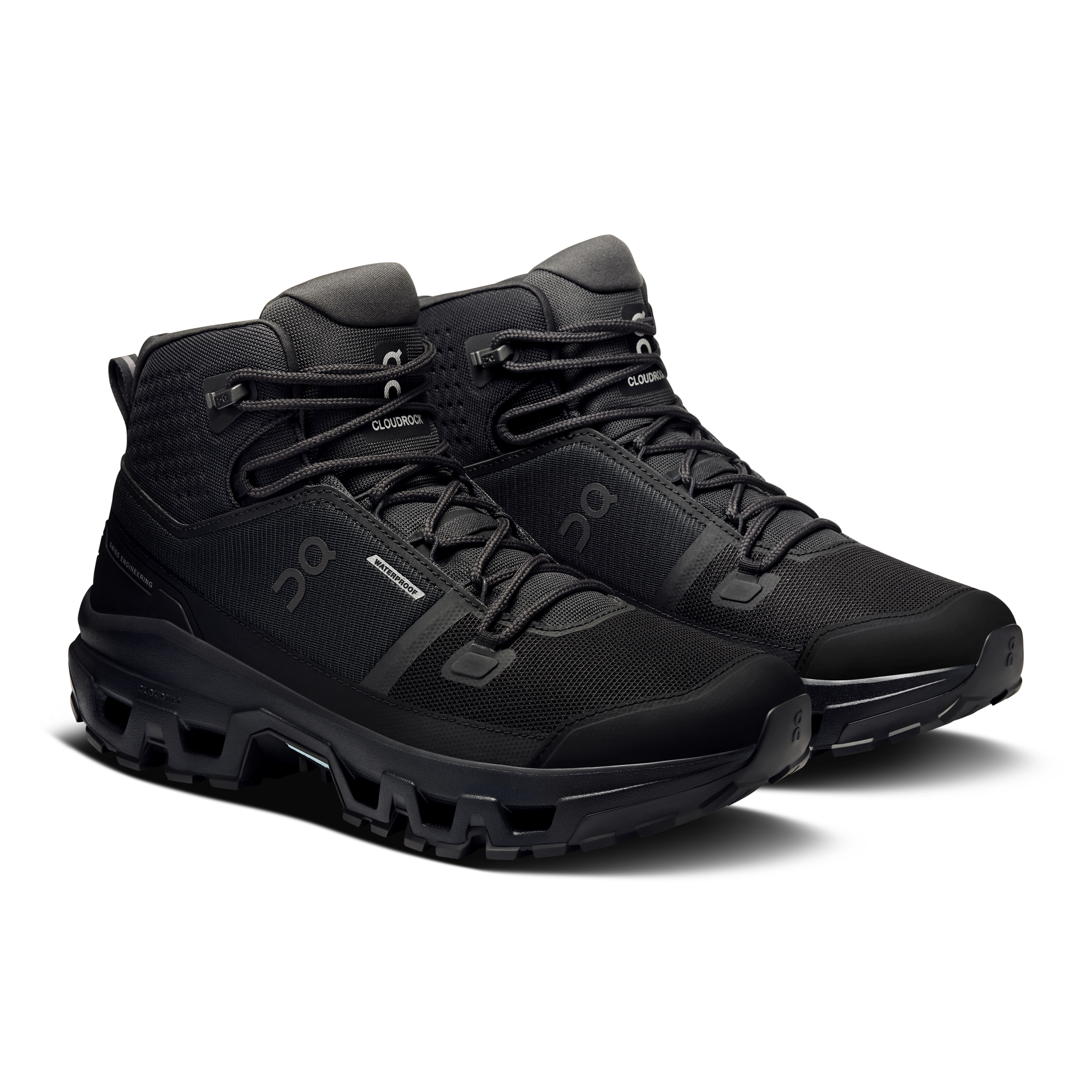 On Cloudrock Mid Waterproof Black Black