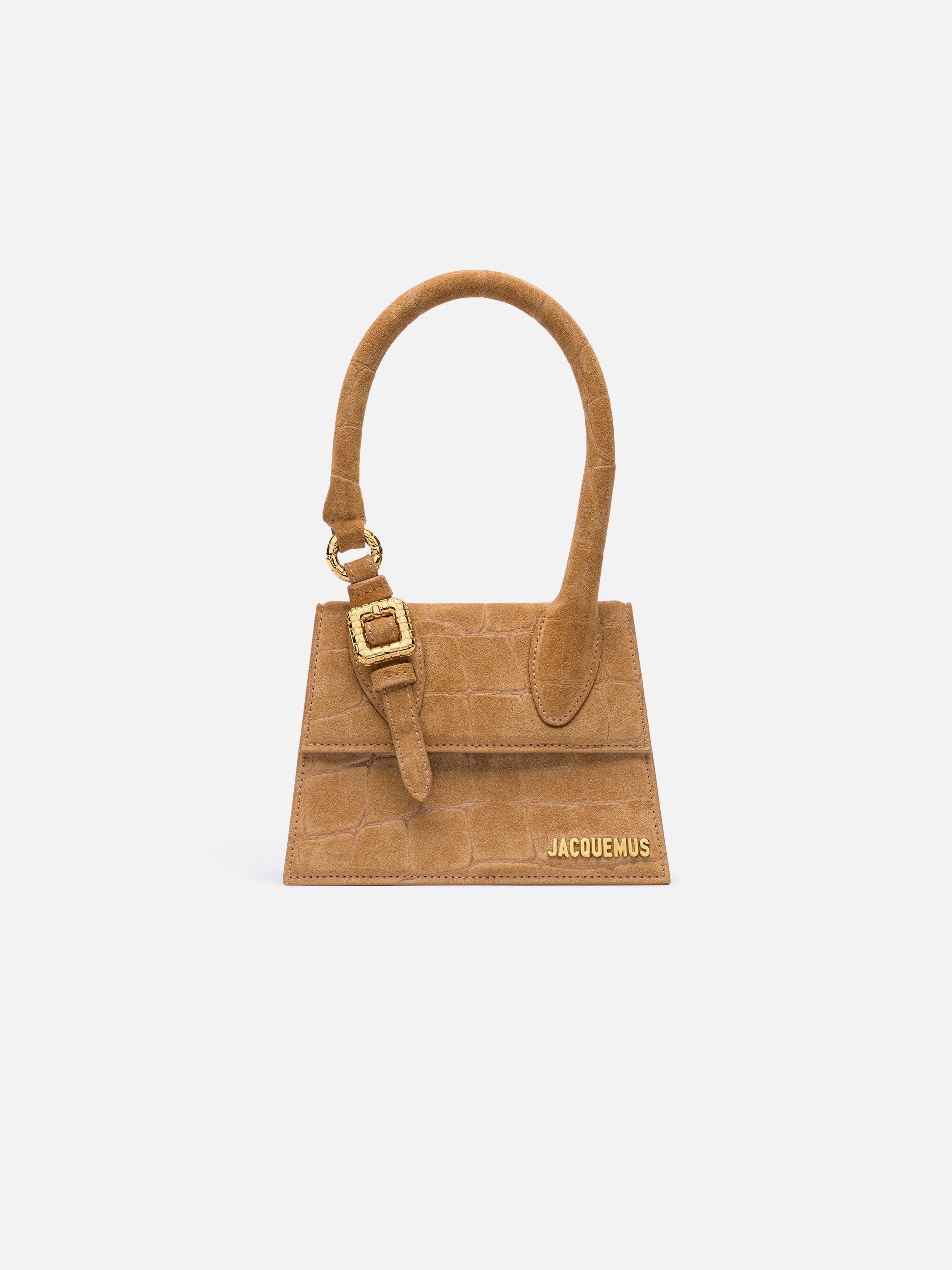 Jacquemus The Medium Chiquito With Buckle Signature Buckled Handbag Camel