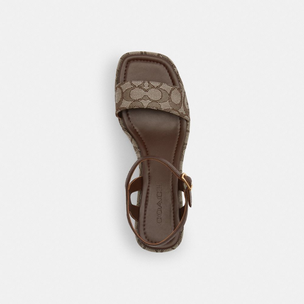Coach Gale Wedge Sandal In Signature Jacquard Maple
