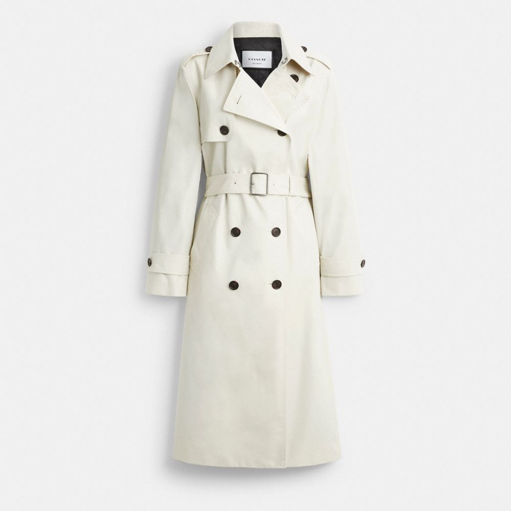 Coach Long Trench Ecru