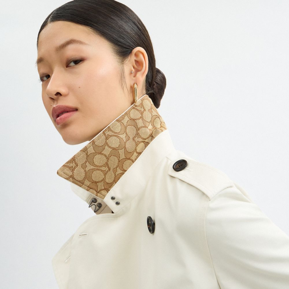 Coach Long Trench Ecru