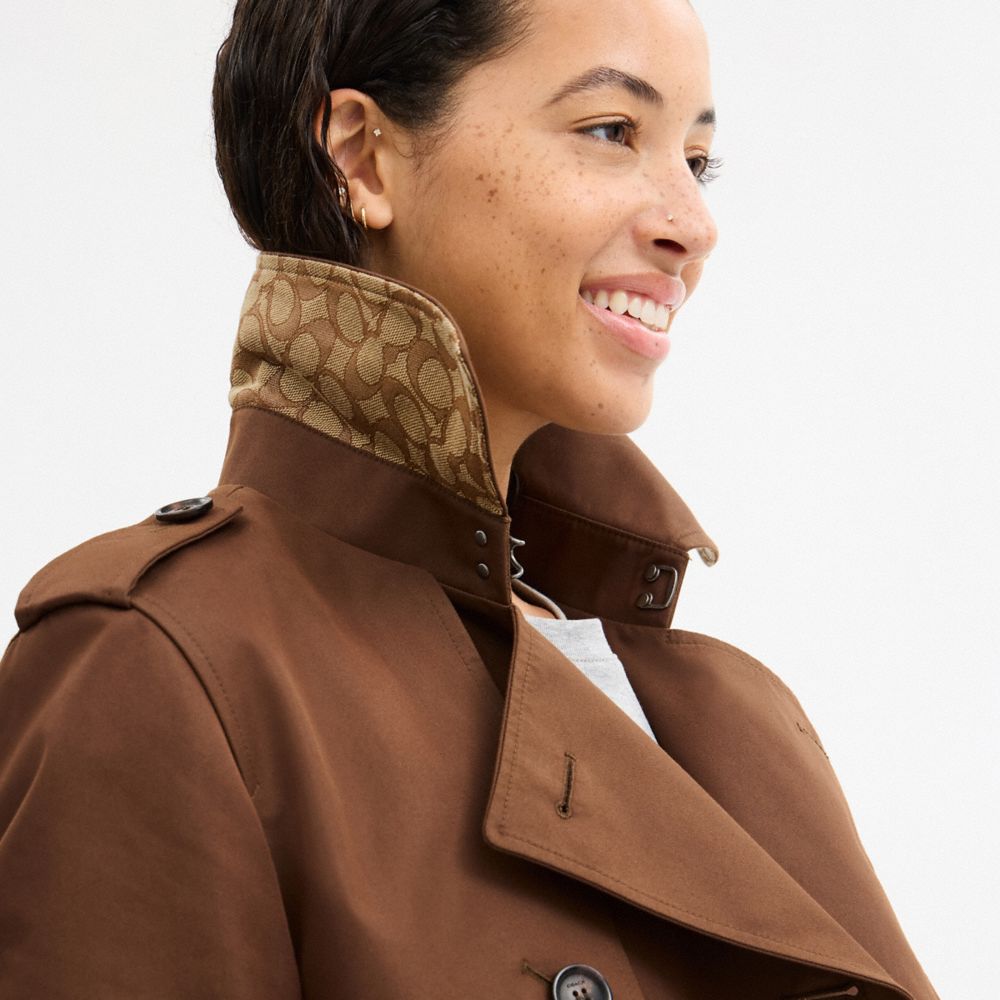 Coach Mid Trench Chocolate Brown