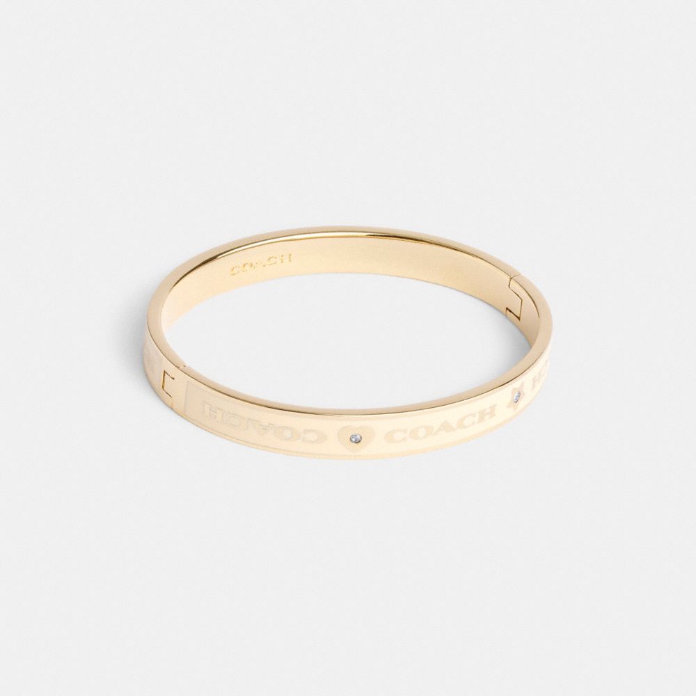 Coach Coach Heart And Star Enamel Bangle Gold Chalk