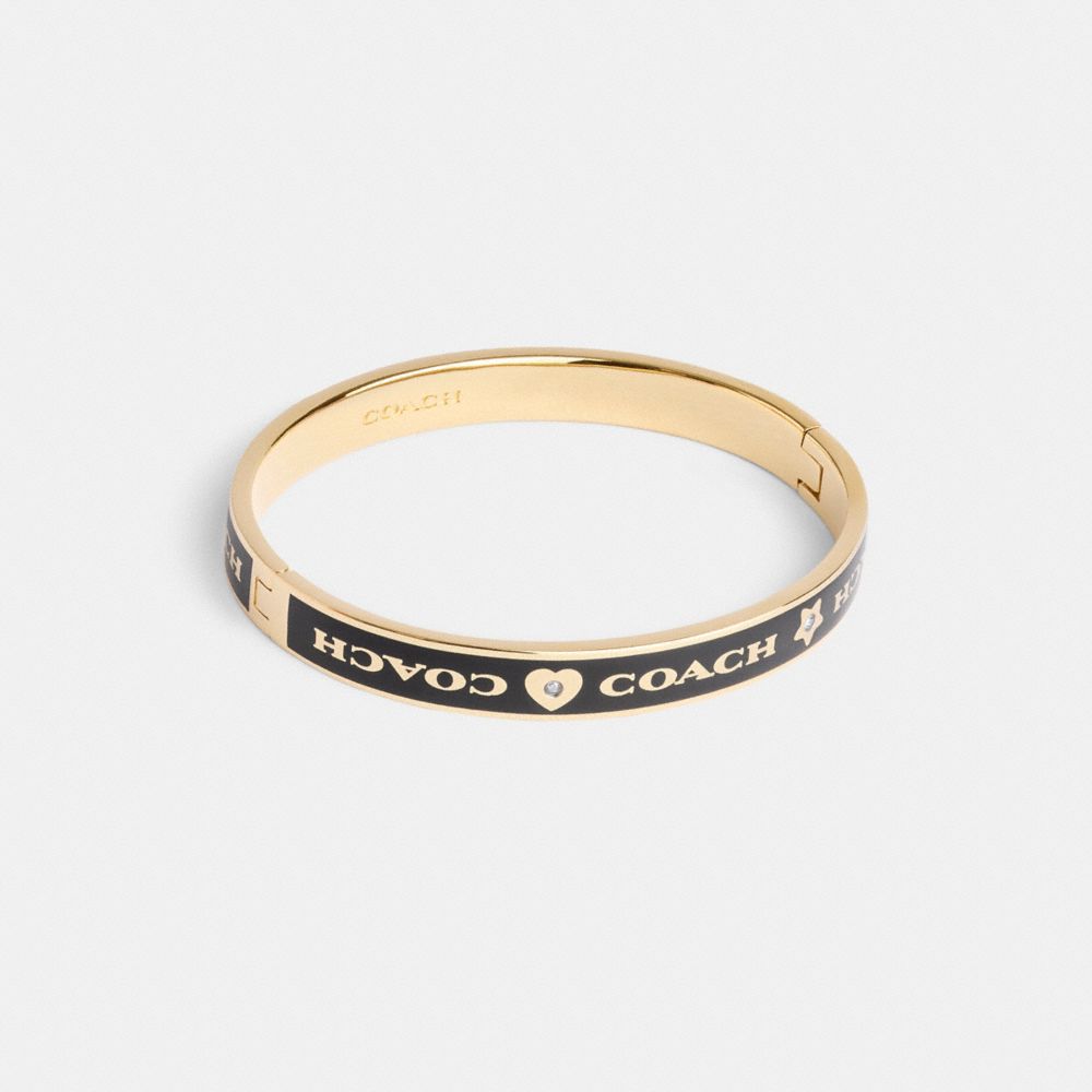 Coach Coach Heart And Star Enamel Bangle Gold Black