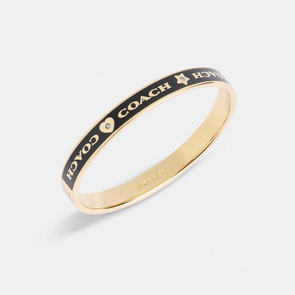 Coach Coach Heart And Star Enamel Bangle Gold Black