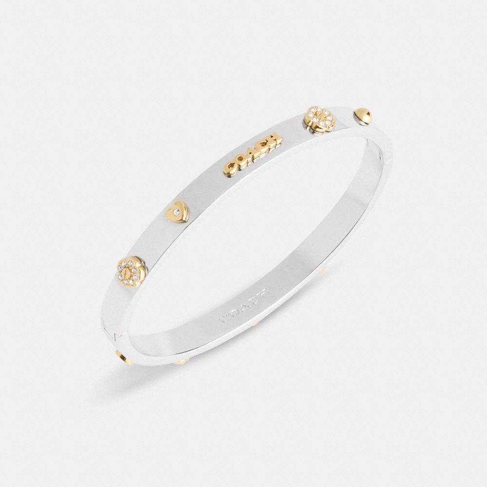 Coach Pegged Hinged Bangle Gold Silver