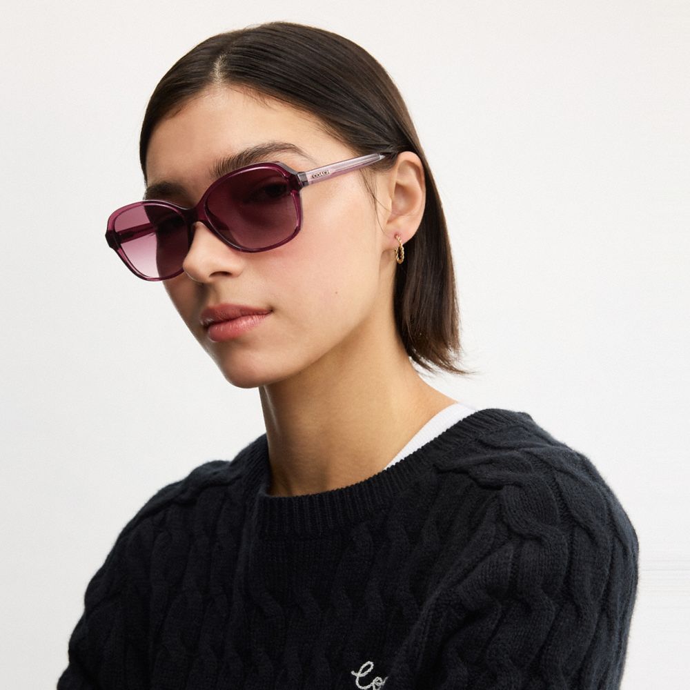 Coach Oversized Oval Sunglasses Berry