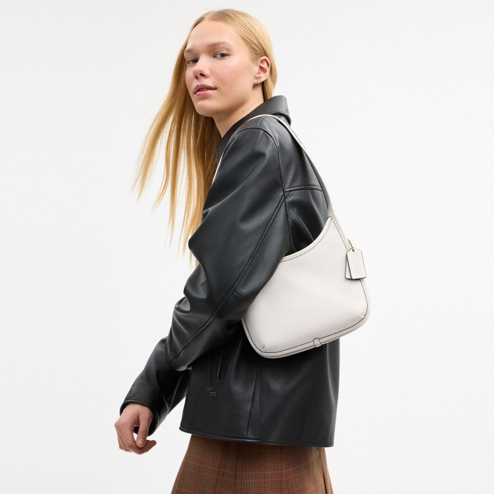 Coach Curve Zip Bag Brass Chalk