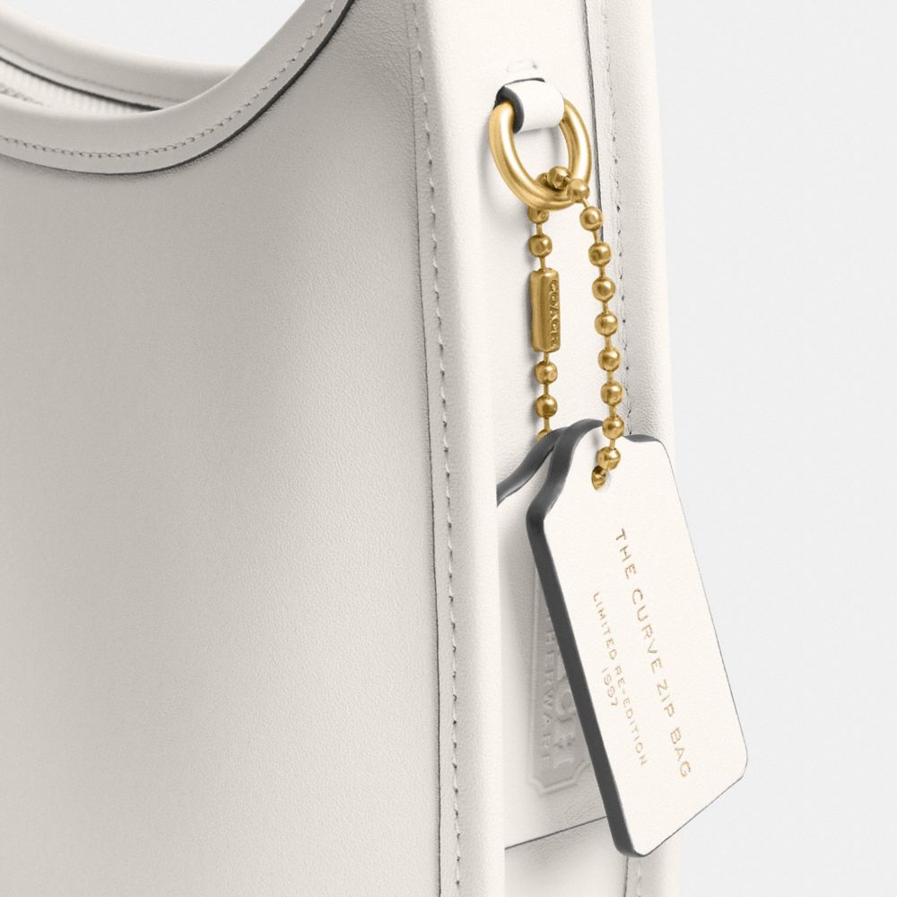 Coach Curve Zip Bag Brass Chalk