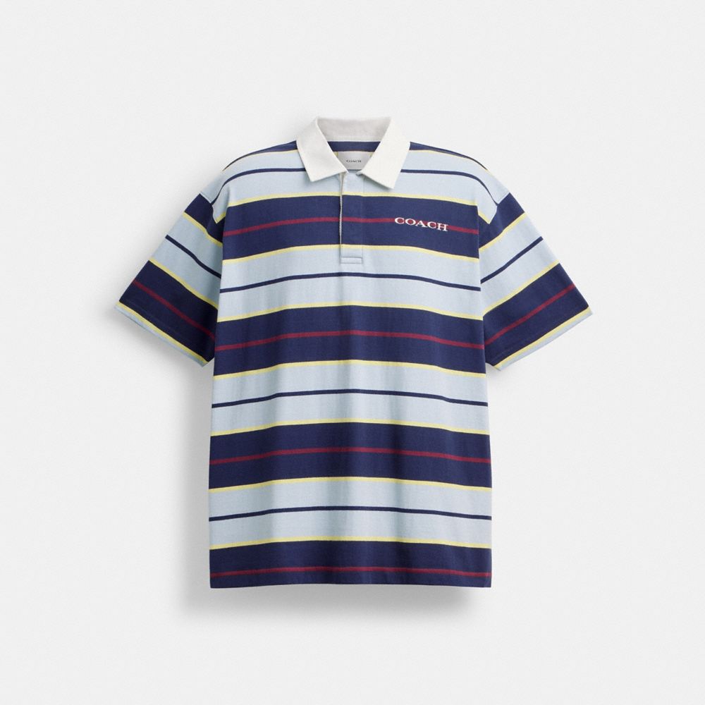 Coach Relaxed Striped Polo Blue Stripe