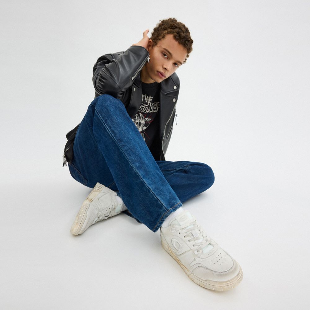 Men's Coach Soho Sneaker In Loved Leather White