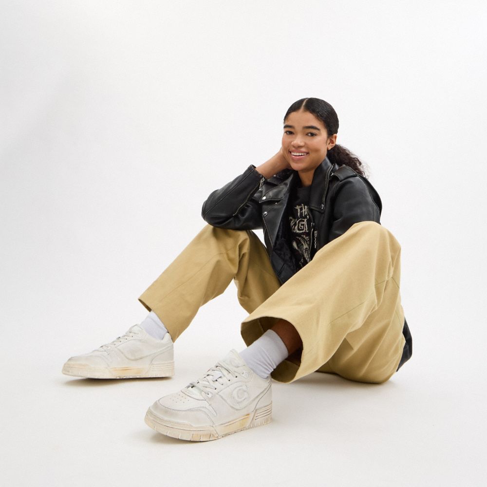 Women's Coach Soho Sneaker In Loved Leather White