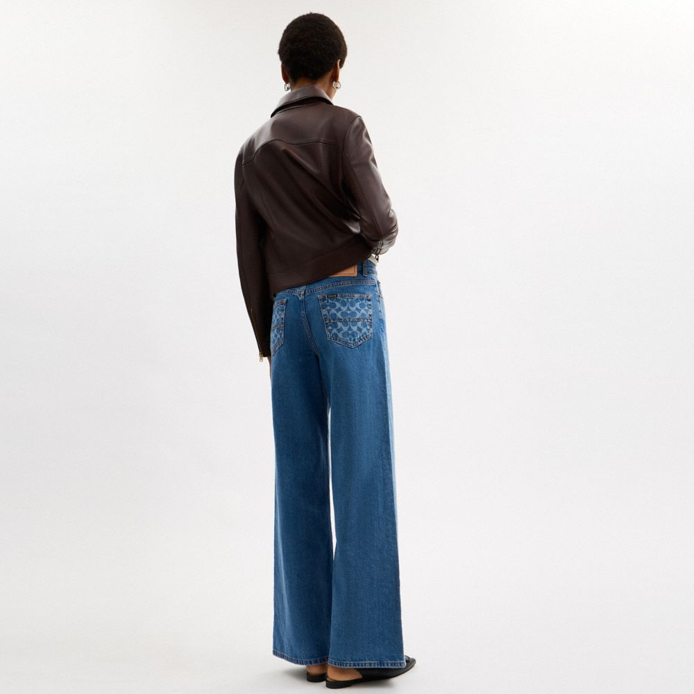 Coach High Rise Denim Jeans Hudson Medium Wash