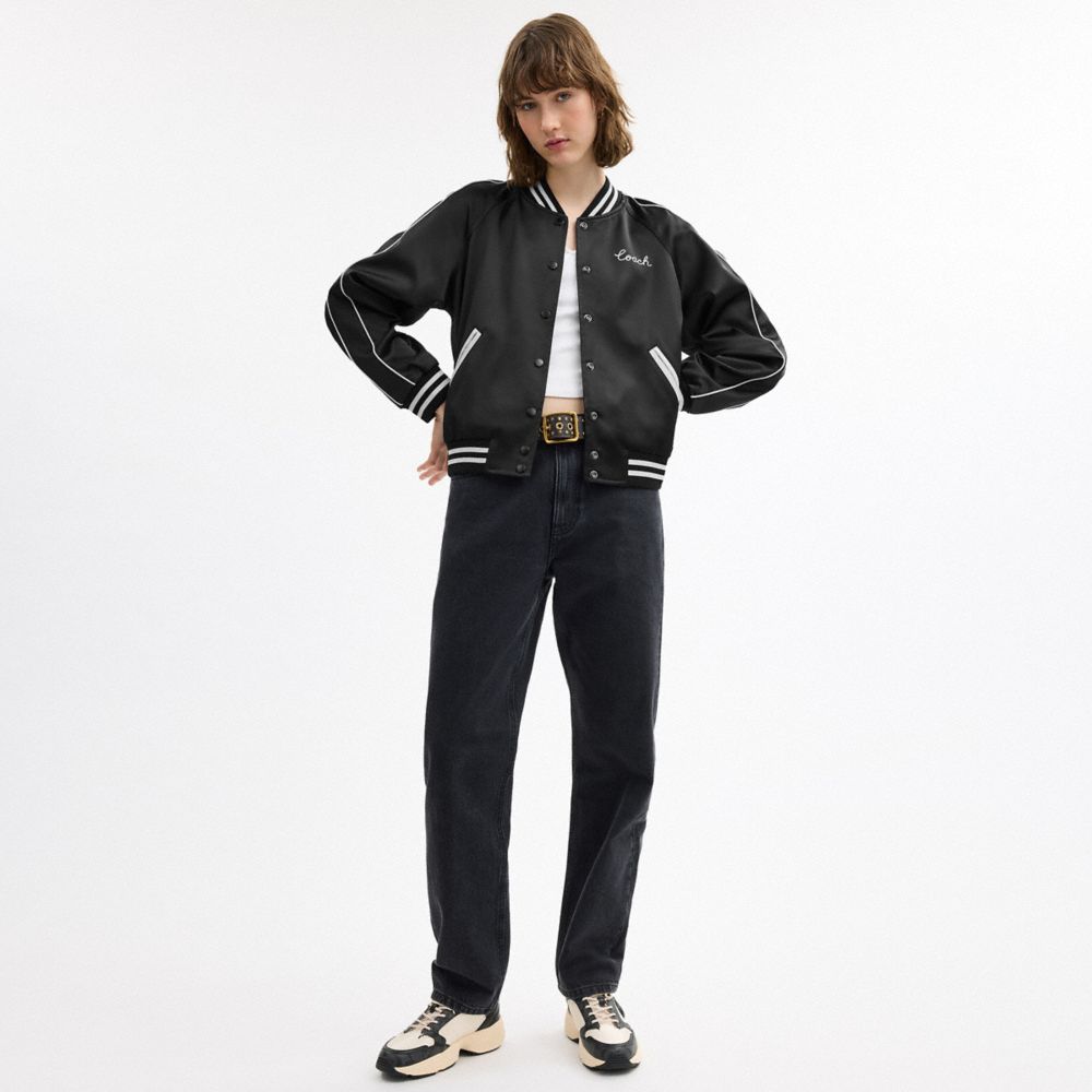 Coach Reversible Signature Souvenir Varsity Jacket Black