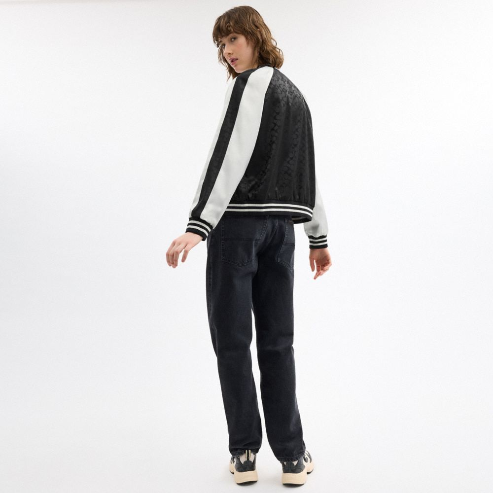 Coach Reversible Signature Souvenir Varsity Jacket Black