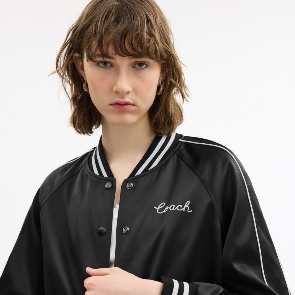 Coach Reversible Signature Souvenir Varsity Jacket Black