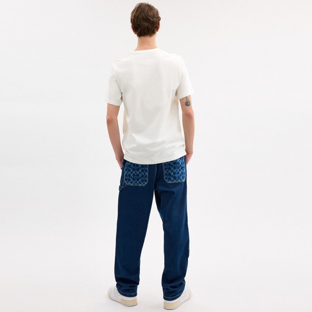 Coach Varsity Classic T Shirt In Organic Cotton Vintage Ivory