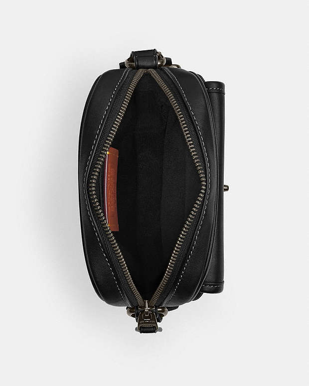 Turnlock Crossbody Bag Smooth Leather-Gunmetal-Black Smooth Leather-Gunmetal-Black