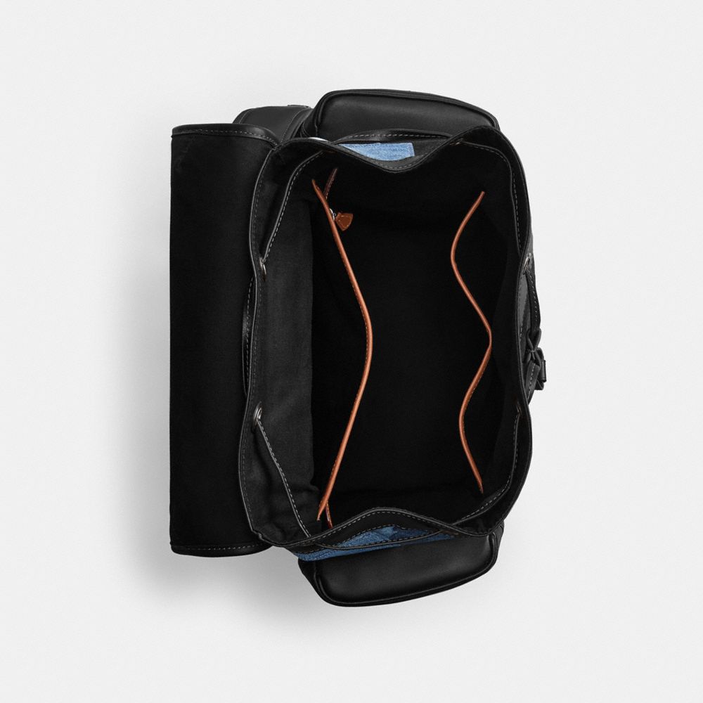 Coach Hitch Backpack With Patchwork Denim Multi
