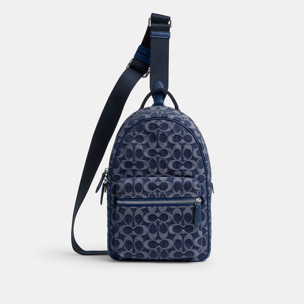 Coach Charter Pack In Signature Denim Deep Blue