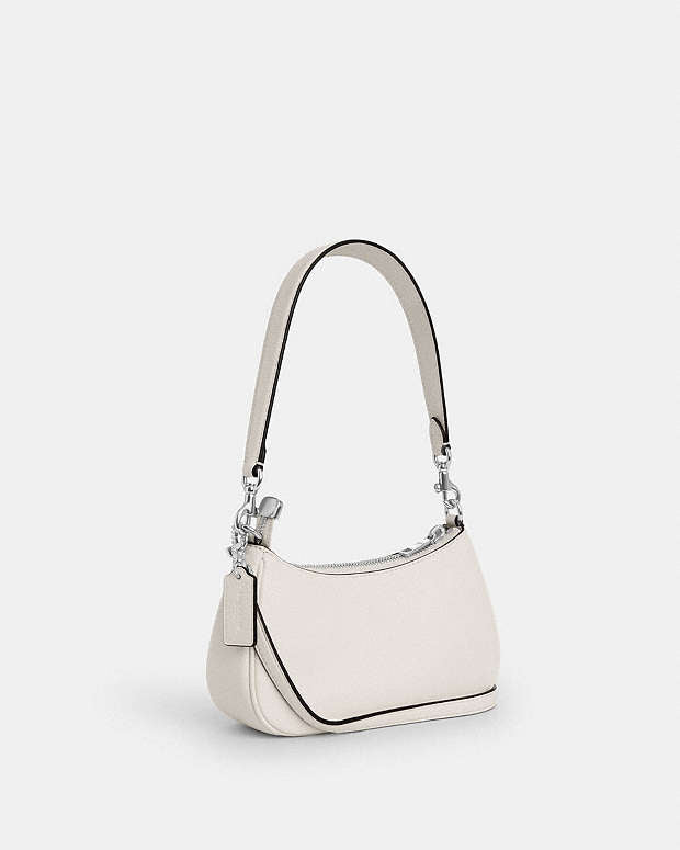 Teri Mini Crossbody Bag With Floral Applique Pebbled Leather-Silver-Chalk Pebbled Leather-Silver-Chalk