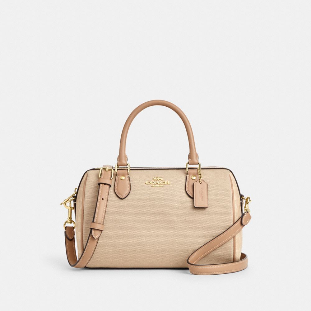 Coach Rowan Satchel Bag In Colorblock Im-Dark Natural Multi Im-Dark  Natural Multi