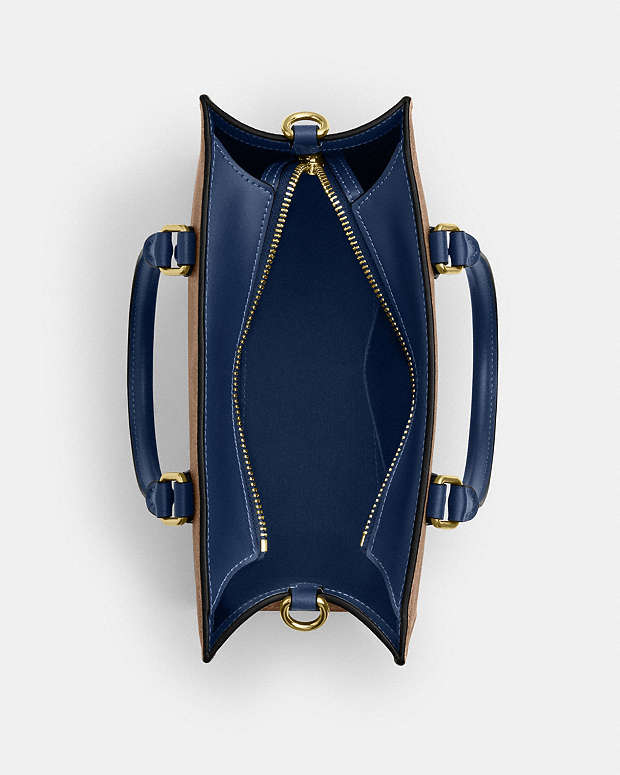 Maggie Small Tote Bag In Signature Canvas Im-Tan-Deep Blue Im-Tan-Deep Blue