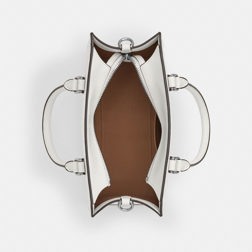 Coach Maggie Small Tote Bag In Signature Canvas Silver White Chalk